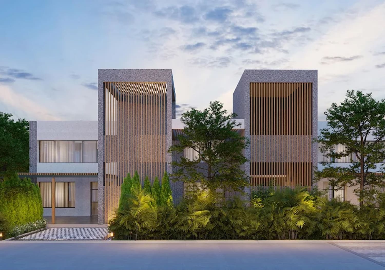 Exterior view of Kolte Patil Springshire &mdash; photo gallery, images, brochure, amenities, cost sheet, price breakup, availability details, RERA number, RERA certificate, possession date, layout plan, logo, floor plan, master plan, and location map showcasing project highlights and features.